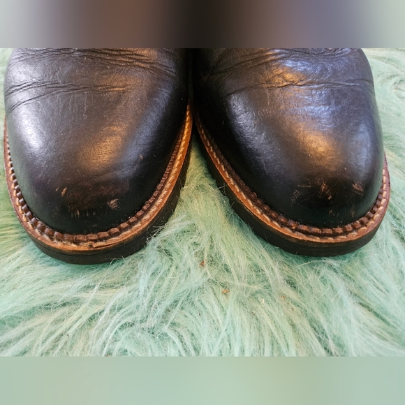 H.S. Trask Bison Leather Black Boots Size 10.5 - Picture 2 of 9